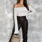 ❤Was soll ich morgen anziehen?❤Off-the-Shoulder Long Sleeve Sweater