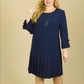 Was soll ich morgen anziehen?💕Women's Casual Round-Neck Dress with Pleated Hem
