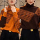💥Heiße Neuankömmlinge 50% RABATT🥰Lockerer Damen-Strickpullover mit halbhohem Kragen und Streifenmuster