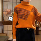 💥Heiße Neuankömmlinge 50% RABATT🥰Lockerer Damen-Strickpullover mit halbhohem Kragen und Streifenmuster