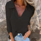 ❤Was tragen Sie morgen?❤Stylish V-Neck Three-Quarter Sleeve Knit Top