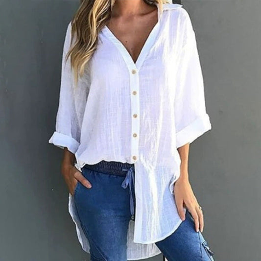 Was soll ich morgen anziehen?💕Asymmetrisches Hemd mit lockerer Passform und Krawatte für Damen