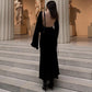 🎄Was soll ich morgen anziehen?🎄Einfarbige rückenfreie Langarm-Maxikleider für Damen