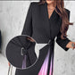 Was soll ich morgen anziehen?💕Ombre Lapel Neck Tied Waist Pleated Blazer Dress