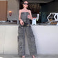 🎉Valentinstag 🎀Damen Retro Denim Trägerloser Cargo Jumpsuit