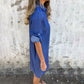 Was soll ich morgen anziehen?✨Damen Casual Denim Lapel Kleid