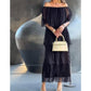🔥Was soll ich morgen anziehen?👗Damen Elegantes Kleid Chiffon Kuchen Maxikleid