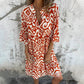 💕Was soll ich morgen anziehen?💕V-Neck Printed Three-Quarter Sleeve Dress