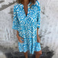 💕Was soll ich morgen anziehen?💕V-Neck Printed Three-Quarter Sleeve Dress