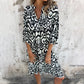 💕Was soll ich morgen anziehen?💕V-Neck Printed Three-Quarter Sleeve Dress