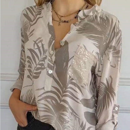 💕Was soll ich morgen anziehen?💕 Women's Fashion V-Neck Printed Top
