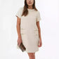 Was soll ich morgen anziehen?🌿Women's Elegant Short Sleeve Tweed Dress