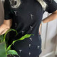 Was soll ich morgen anziehen?👗Damen Kleid mit Strassverzierungen und Kurzarm
