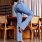 🔥Was soll ich morgen anziehen?👖Stretch-Schlagjeans mit hoher Taille