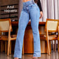 🔥Was soll ich morgen anziehen?👖Stretch-Schlagjeans mit hoher Taille