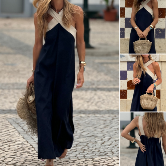 💕Was soll ich morgen anziehen?💕Damen ärmelloses Maxikleid mit Neckholder