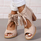 Was soll ich morgen anziehen? Women’s Bow Open-Toe Chunky Heel Sandals
