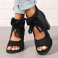 Was soll ich morgen anziehen? Women’s Bow Open-Toe Chunky Heel Sandals