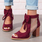 Was soll ich morgen anziehen? Women’s Bow Open-Toe Chunky Heel Sandals