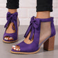 Was soll ich morgen anziehen? Women’s Bow Open-Toe Chunky Heel Sandals