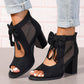 Was soll ich morgen anziehen? Women’s Bow Open-Toe Chunky Heel Sandals