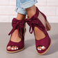 Was soll ich morgen anziehen? Women’s Bow Open-Toe Chunky Heel Sandals