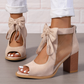 Was soll ich morgen anziehen? Women’s Bow Open-Toe Chunky Heel Sandals