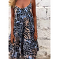 🌟Was soll ich morgen anziehen?🌟Leopardenmuster Spaghetti-Maxikleid