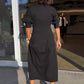 💖2025 Begrenzter Verkauf 50 % RABATT💗Damen Midikleid mit V-Ausschnitt und Kragen