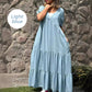 💕Spring New💕Loose V-neck Tiered Faux Denim Dress
