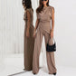 💕Was soll ich morgen anziehen?💕-Elegantes, einfarbiges zweiteiliges Set für Damen