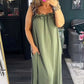 Was soll ich morgen anziehen?💕Lässiges ärmelloses Damen-Maxikleid mit Taschen