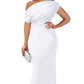 Was soll ich morgen anziehen?💕Women's Elegant Solid Color Strapless Slim Long Dresses