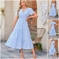 Was soll ich morgen anziehen?👗Women's Casual Summer Short-Sleeve V-Neck Long Dresses
