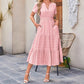 Was soll ich morgen anziehen?👗Women's Casual Summer Short-Sleeve V-Neck Long Dresses