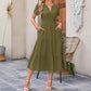 Was soll ich morgen anziehen?👗Women's Casual Summer Short-Sleeve V-Neck Long Dresses