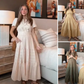 Was soll ich morgen anziehen?👗Women's Casual Summer Short-Sleeve V-Neck Long Dresses