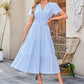 Was soll ich morgen anziehen?👗Women's Casual Summer Short-Sleeve V-Neck Long Dresses