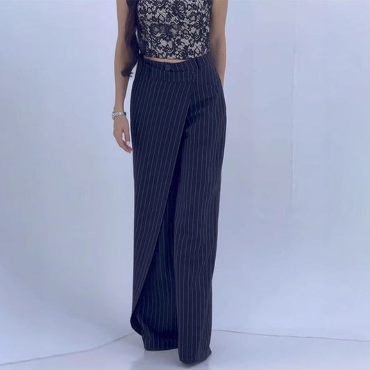 Was soll ich morgen anziehen?-Frauen Unregelmäßige hohe Taille Wide Leg Hose