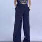 Was soll ich morgen anziehen?-Frauen Unregelmäßige hohe Taille Wide Leg Hose