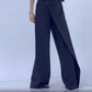 Was soll ich morgen anziehen?-Frauen Unregelmäßige hohe Taille Wide Leg Hose
