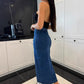 Was soll ich morgen anziehen?❤Stilvoller Bodycon-Rock aus Denim mit Knopfverschluss