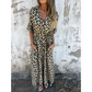 🐆Maxikleid mit V-Ausschnitt und Leopardenmuster👗