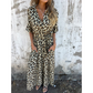 🐆Maxikleid mit V-Ausschnitt und Leopardenmuster👗
