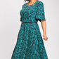 Elegantes Maxikleid mit Gürtel und Print