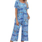 💐Wohlfühlen in Blumenpracht – Dein Alltag, Dein Stil. Damen-Print-Oberteil & Hose Nachtwäsche-Set