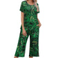 💐Wohlfühlen in Blumenpracht – Dein Alltag, Dein Stil. Damen-Print-Oberteil & Hose Nachtwäsche-Set