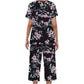 💐Wohlfühlen in Blumenpracht – Dein Alltag, Dein Stil. Damen-Print-Oberteil & Hose Nachtwäsche-Set