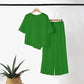 Asymmetrisches Top mit weiter Hose – Zweiteiliges Damen-Outfit für Beruf und Freizeit