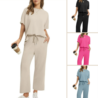 Lässiges Damen-Set Oberteil & Hose – Weicher Stoff, Bequemer Schnitt & Alltagstauglich